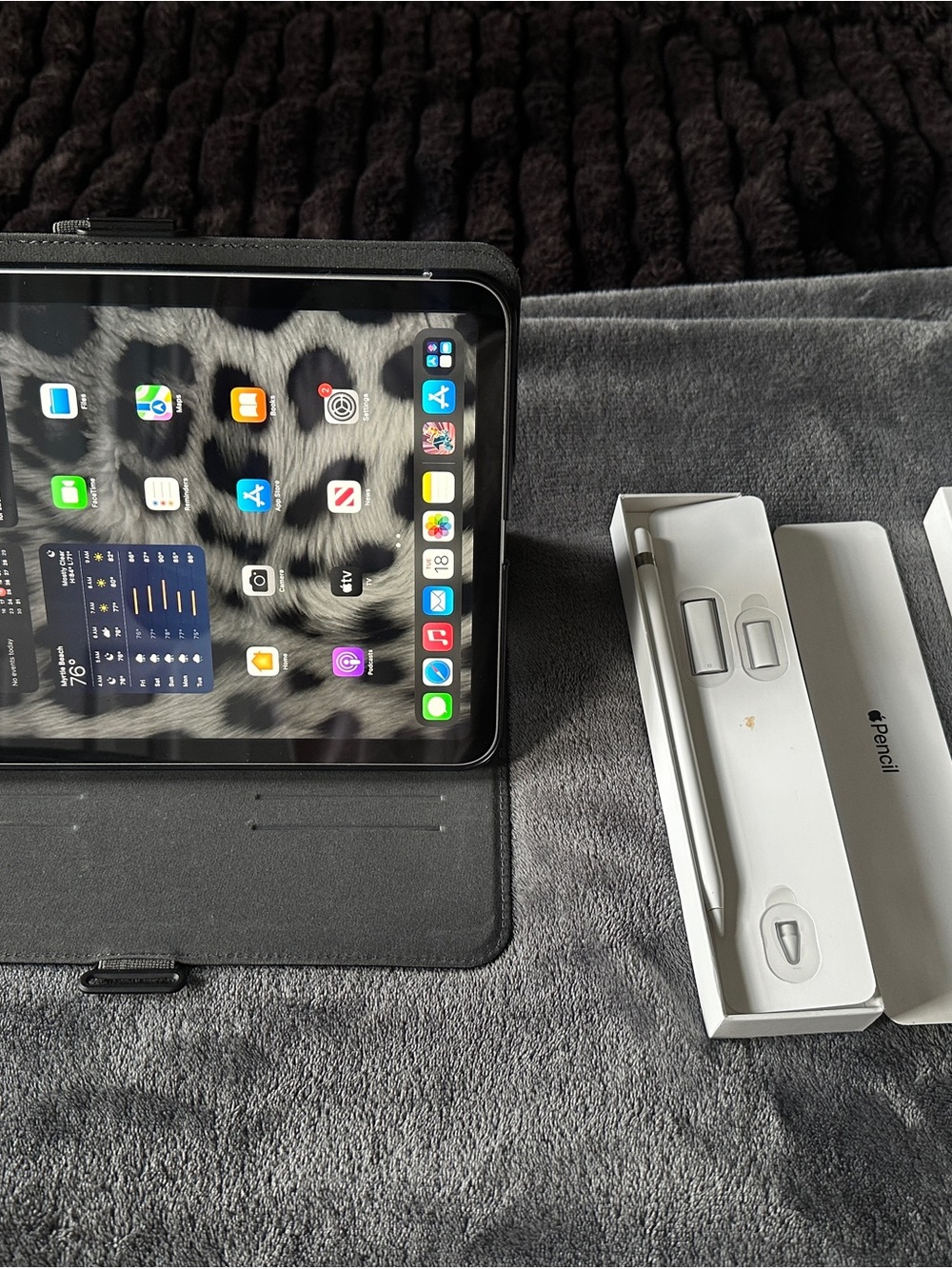 Apple iPad Tablet in Black with White Apple Pencil